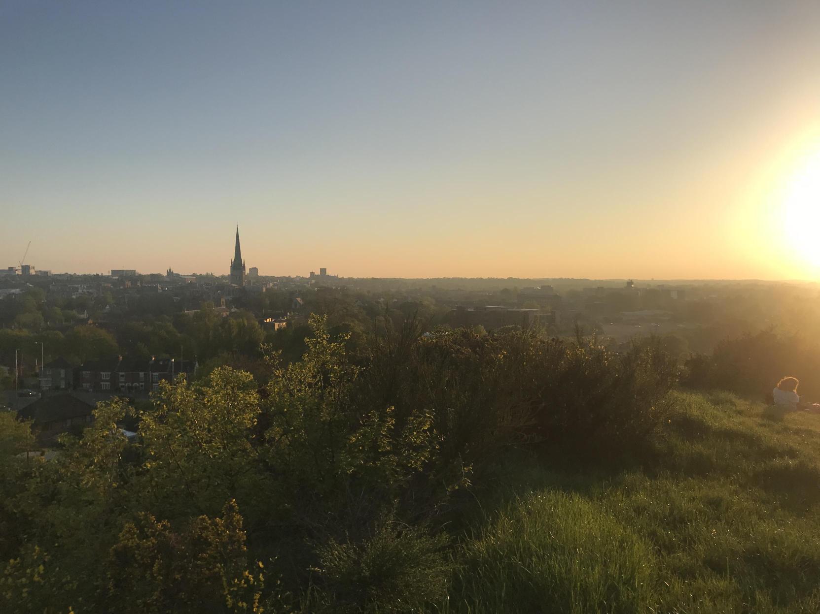 View across Norwich from Mousehold Heath